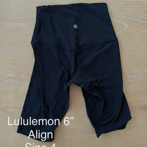 lululemon athletica Black 6” align Bottoms